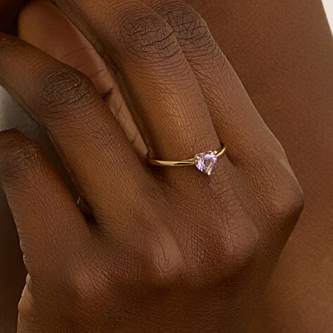 Anello Solitario Amélie Oro Giallo Ametista - Anelli con Pietre Donna | Stroili