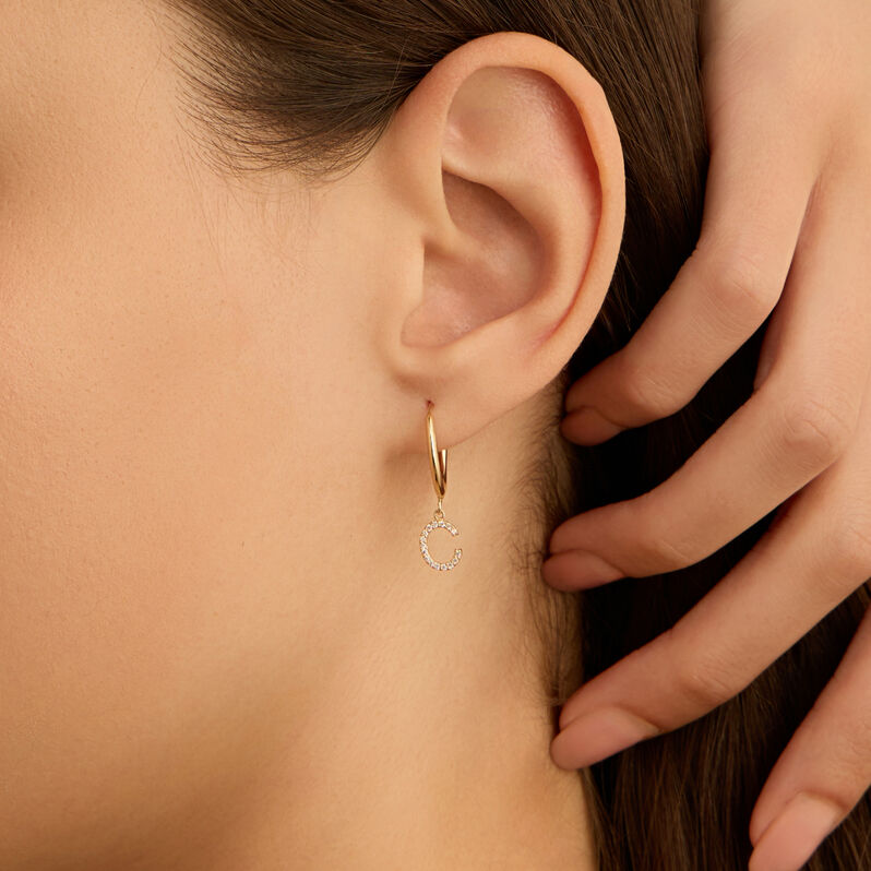 Mono Orecchino A Cerchio Toujours Oro Giallo Cubic Zirconia - Mono Orecchino Donna | Stroili