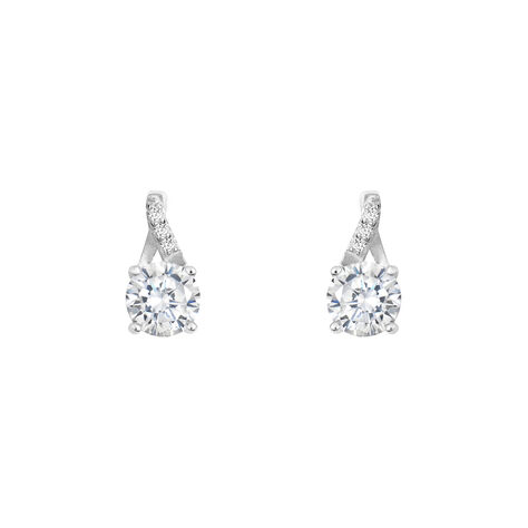 Orecchini Lobo Punto Luce Silver Elegance Argento Rodiato Cubic Zirconia - Orecchini a Lobo Donna | Stroili