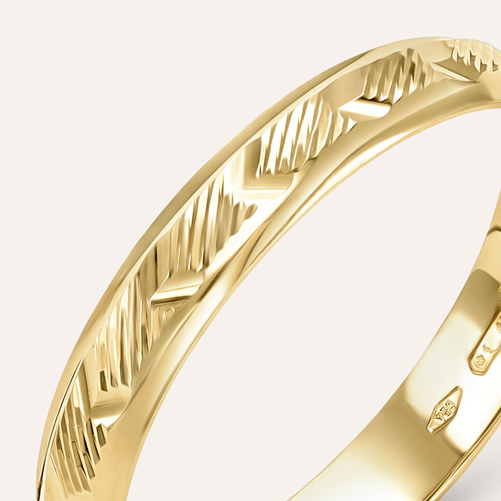 Fede Classica Diamantata 3 mm Oro Giallo