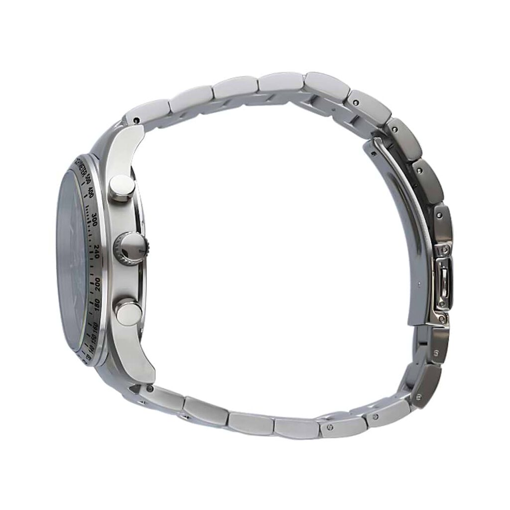 Orologio cronografo cinturino e cassa in acciaio silver. quadrante nero - Orologi per Prima Comunione Uomo | Stroili