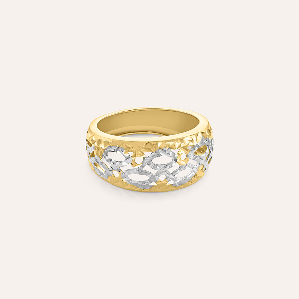 Anello Fascia Golden Lover Oro Bicolore - Anelli 18 Carati Donna | Stroili