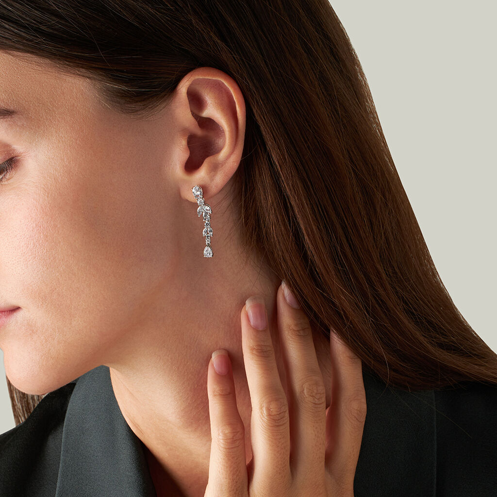Orecchini Pendenti Silver Elegance Argento Rodiato Cubic Zirconia - Orecchini Pendenti Donna | Stroili