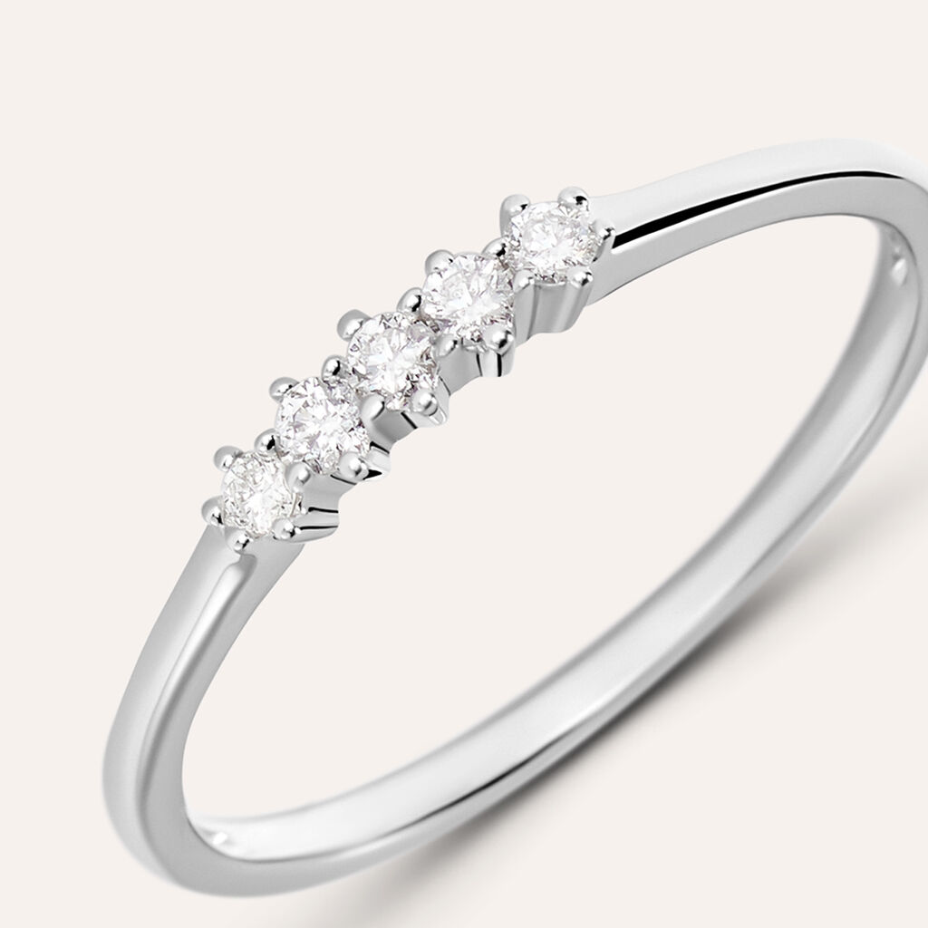 Anello Riviere Grace Oro Bianco Diamante