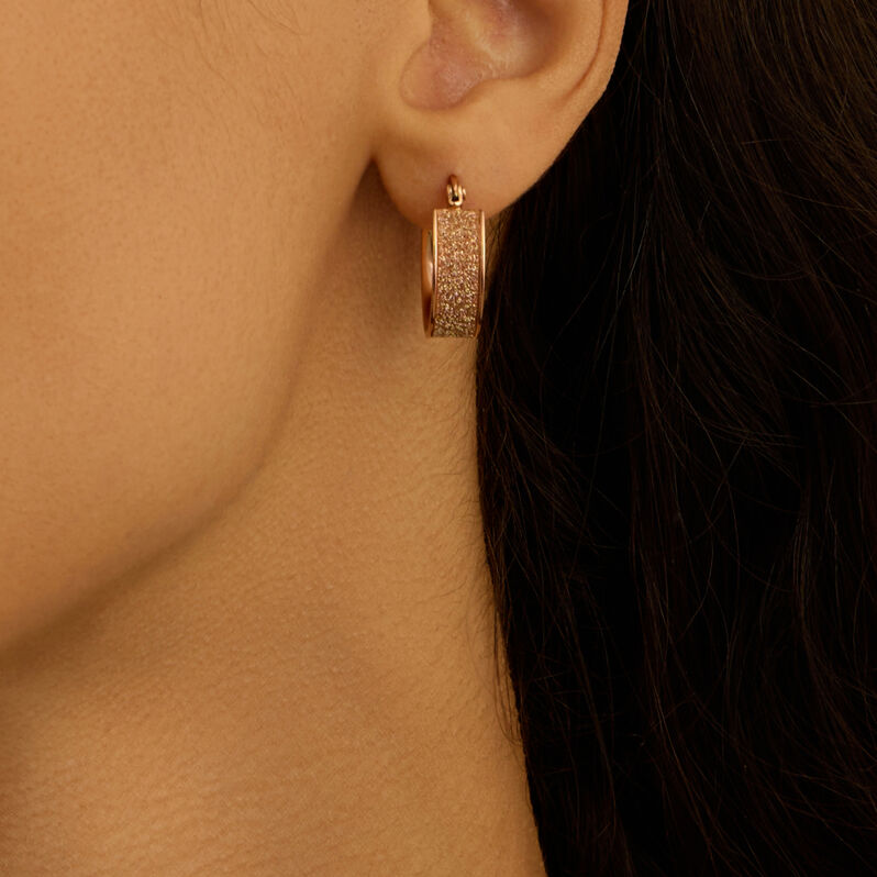 Orecchini A Cerchio Lady Shine Acciaio Rosa - Orecchini a Cerchio Donna | Stroili