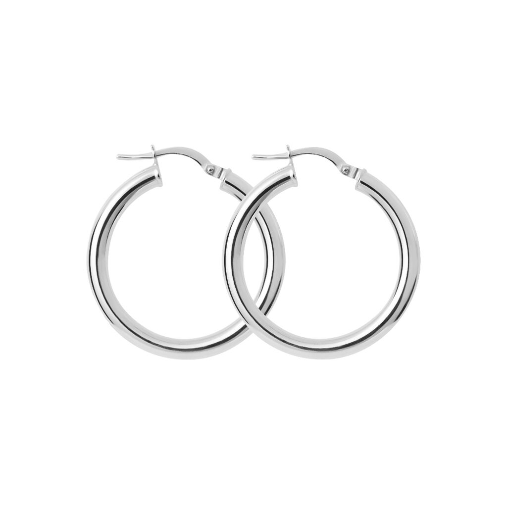 Orecchini A Cerchio Toujours Oro Bianco - Orecchini a Cerchio Donna | Stroili