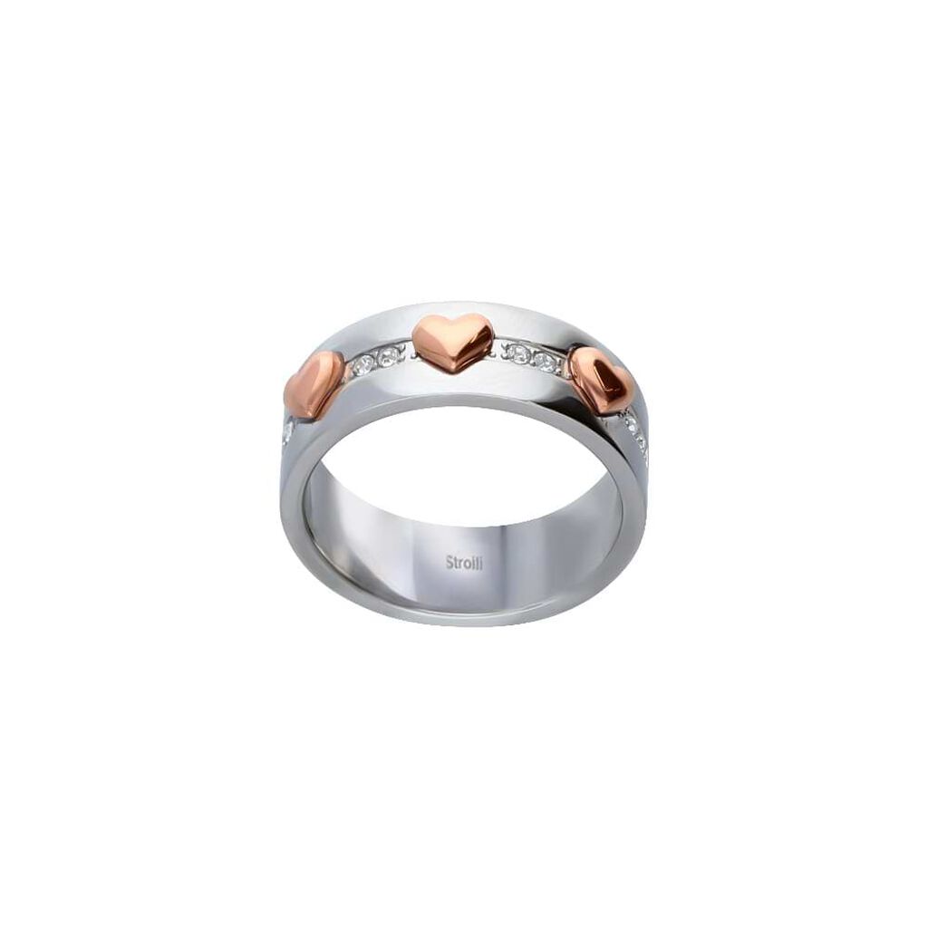 Anello Fascia Endless Acciaio Cuore e Cristalli - Anelli Donna | Stroili