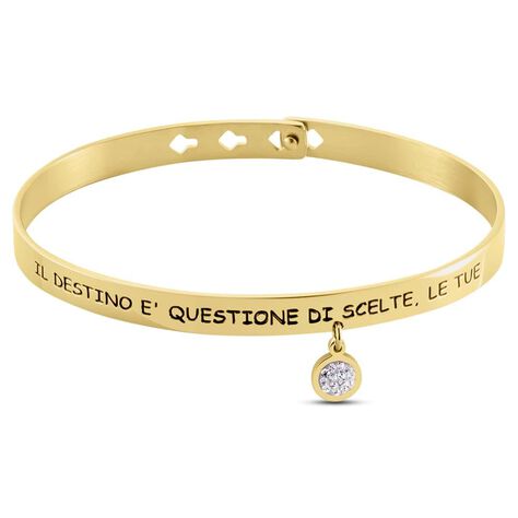 Bangle Radiance Acciaio Dorato Cristallo - Bracciali Rigidi Donna | Stroili