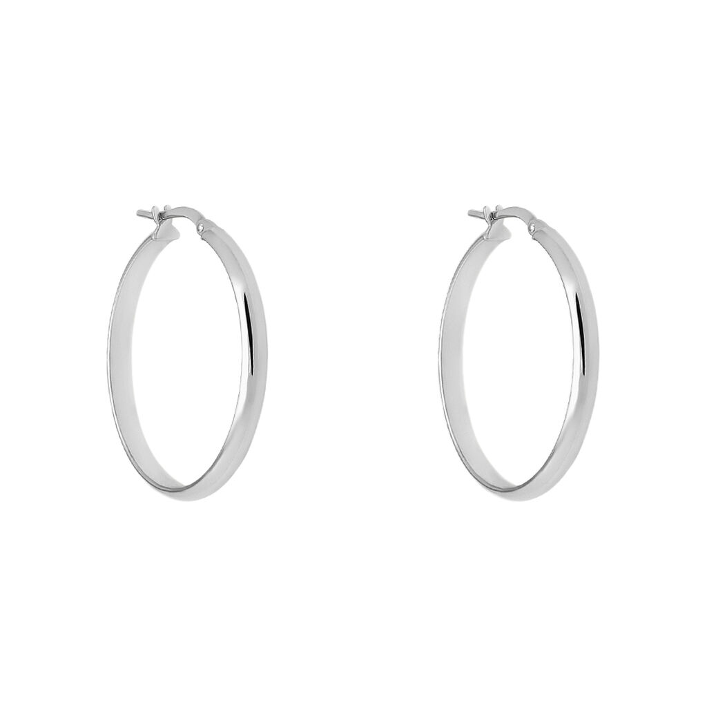 Orecchini A Cerchio Toujours Oro Bianco - Orecchini a Cerchio Donna | Stroili