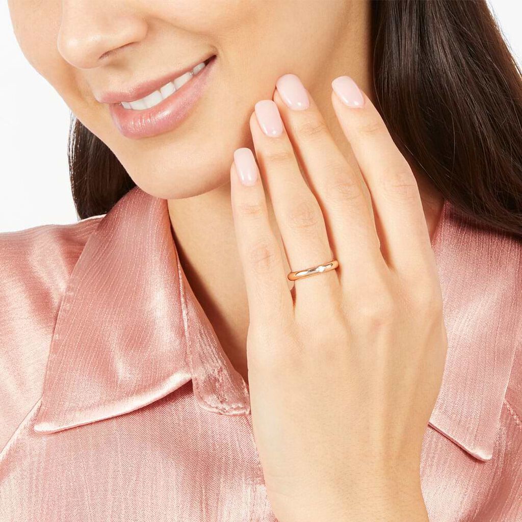 Fede Classica Leggera 3.2 mm Oro Rosa Diamante