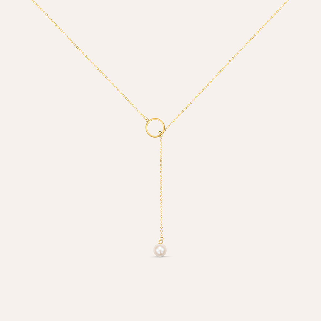 Collana Gabrielle Oro Giallo Perla D'Acqua Dolce