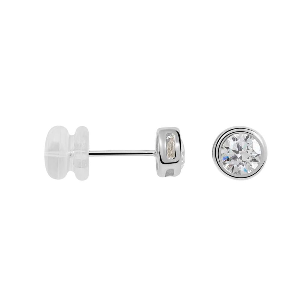 Orecchini Lobo Punto Luce Claire Oro Bianco Cubic Zirconia - Orecchini a Lobo Donna | Stroili
