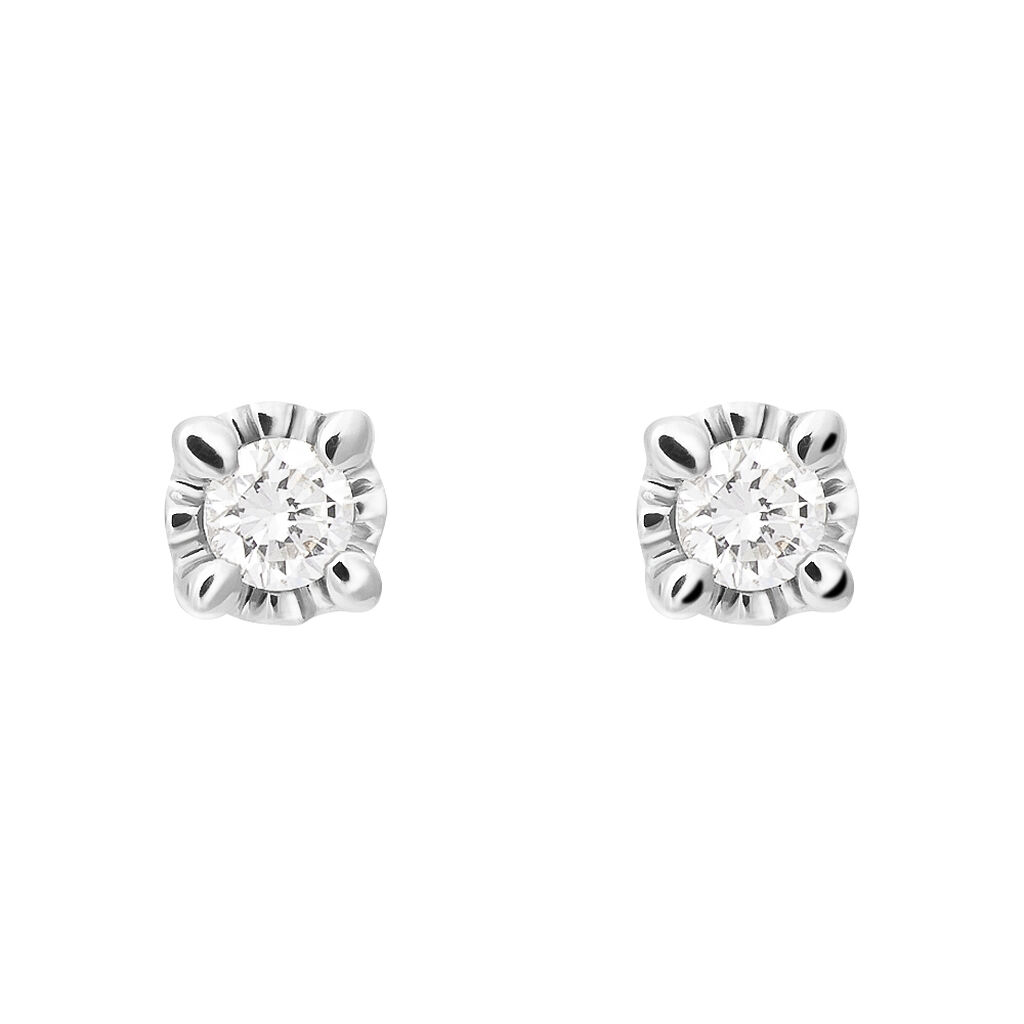 Orecchini Lobo Punto Luce Diamazing Oro Bianco Diamante - Orecchini a Lobo Donna | Stroili