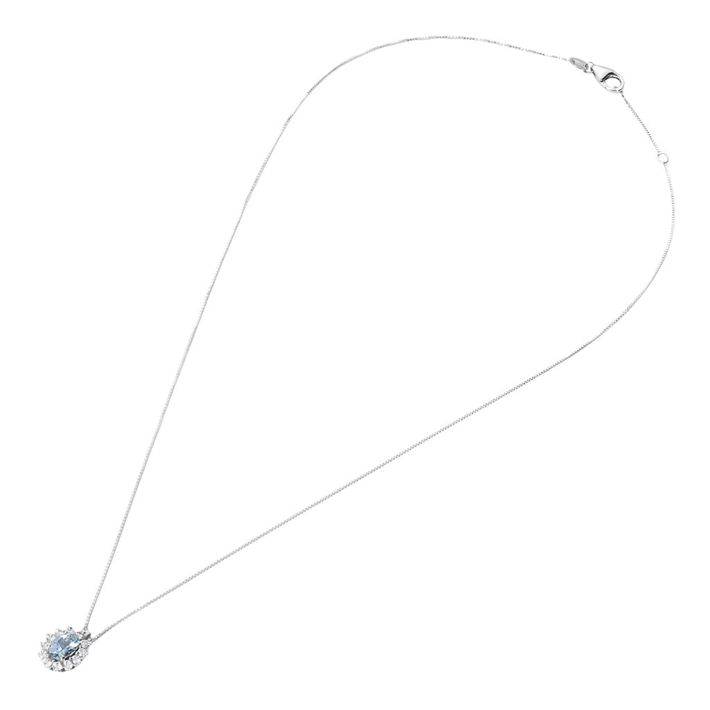 Collana Jasmine Oro Bianco Acquamarina Diamante - Collane Donna | Stroili
