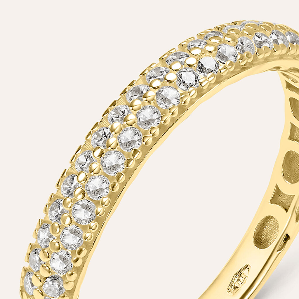 Anello Fascia Claire Oro Giallo Cubic Zirconia