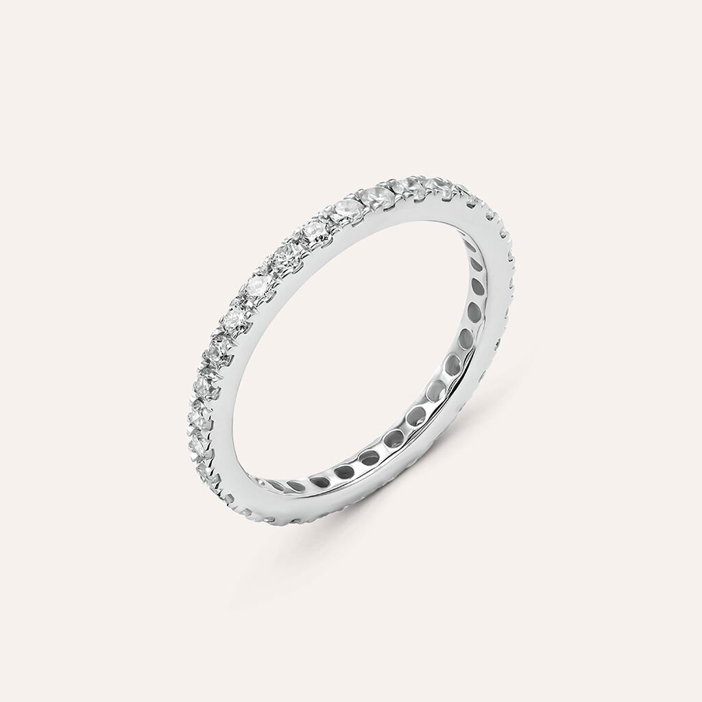 Anello Eternity Diamade Oro Bianco Diamante Lab-Grown