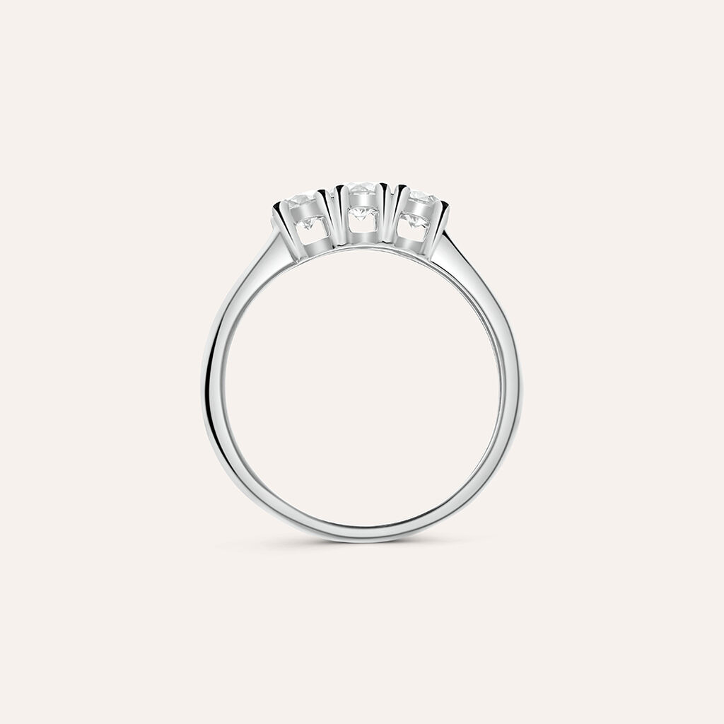 Anello Trilogy Diamade Oro Bianco Diamante Lab-Grown - Anelli con Pietre Donna | Stroili