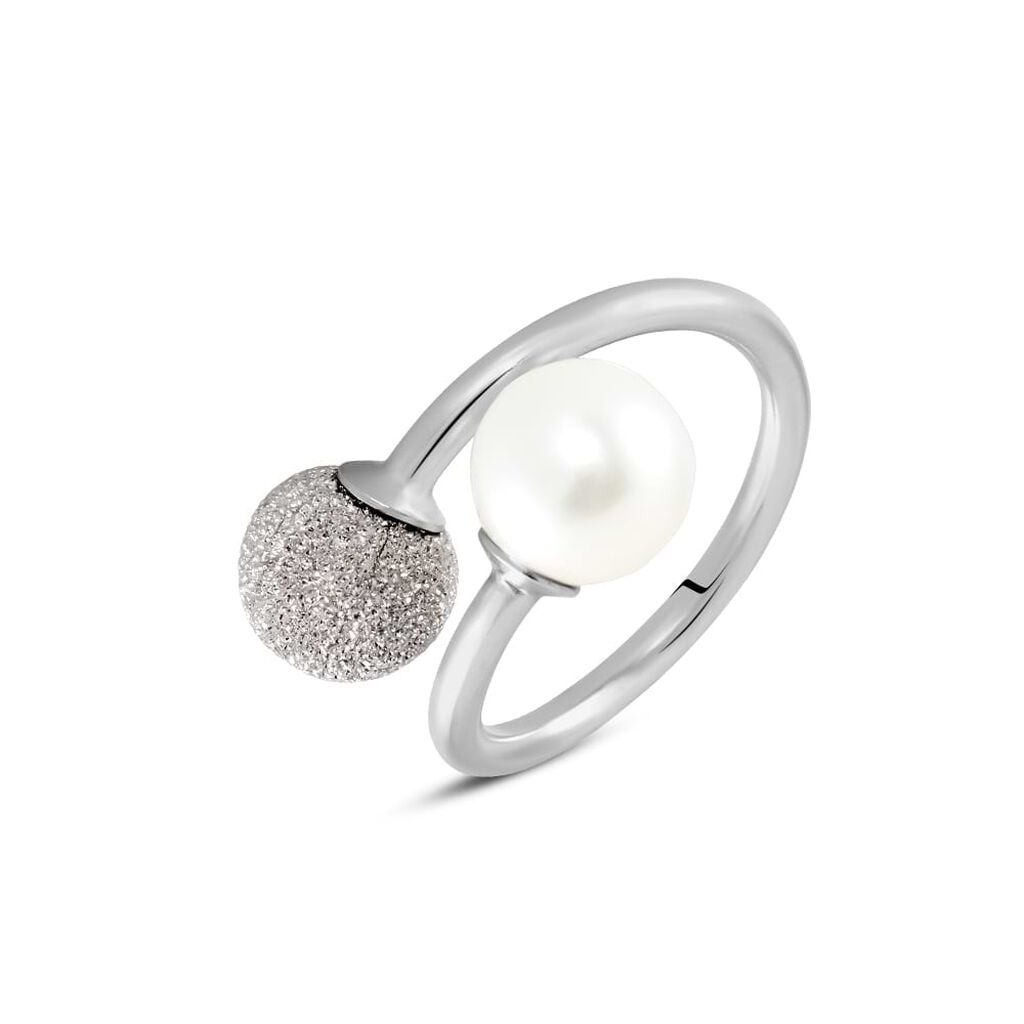 Anello Contrarie Silver Pearls Argento Rodiato Perla sintentica