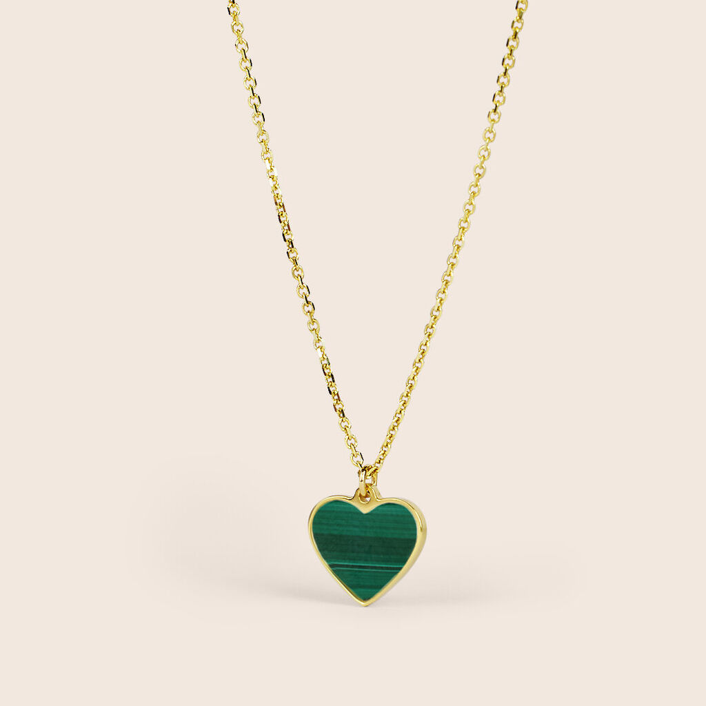 Collana Beverly Oro Giallo Malachite