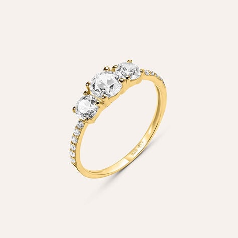 Anello Trilogy Claire Oro Giallo Cubic Zirconia - Anelli con Pietre Donna | Stroili