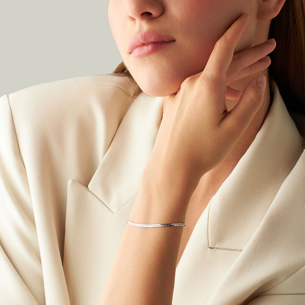 Bracciale Catena Colette Oro Bianco - Bracciali Donna | Stroili