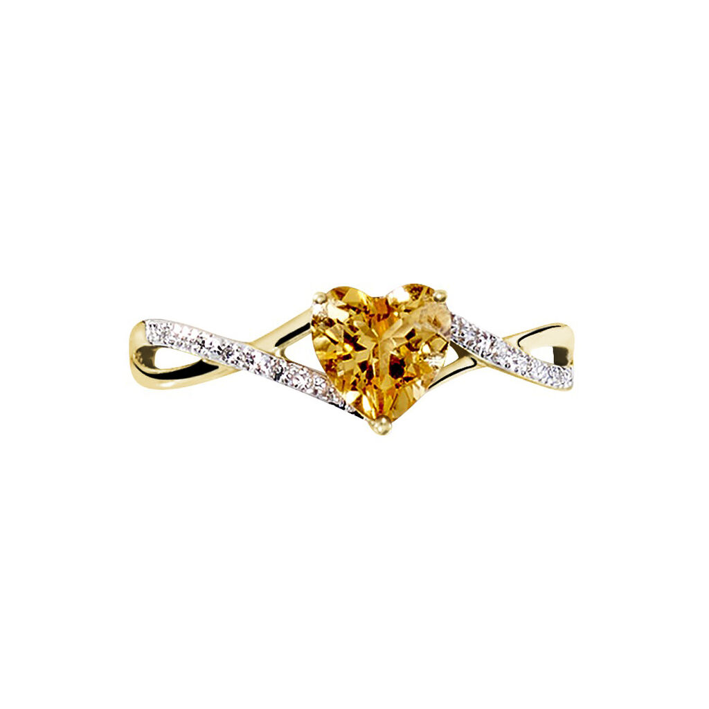 Anello Am&eacute;lie Oro Giallo Citrino Cubic Zirconia