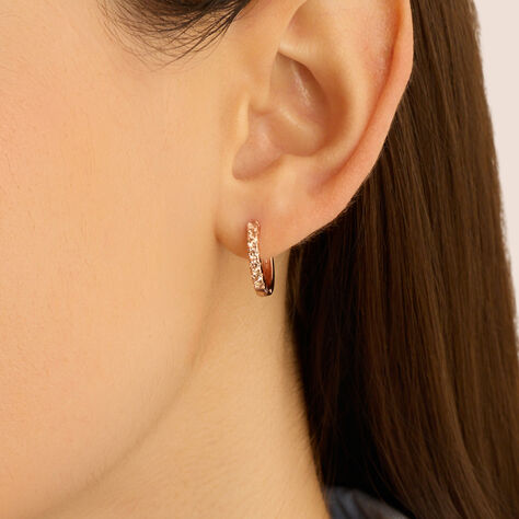 Orecchini A Cerchio Silver Rainbow Argento Rosa Cubic Zirconia - Orecchini a Cerchio Donna | Stroili