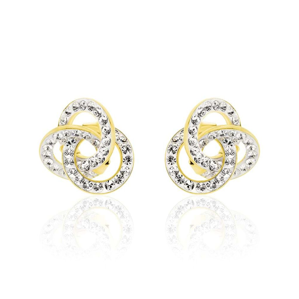 Orecchini Lobo Crystal Gold Oro Giallo Cristallo - Orecchini a Lobo Donna | Stroili
