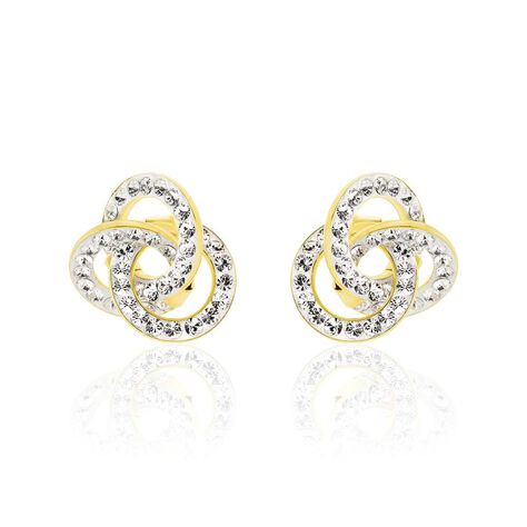 Orecchini Lobo Crystal Gold Oro Giallo Cristallo - Orecchini a Lobo Donna | Stroili