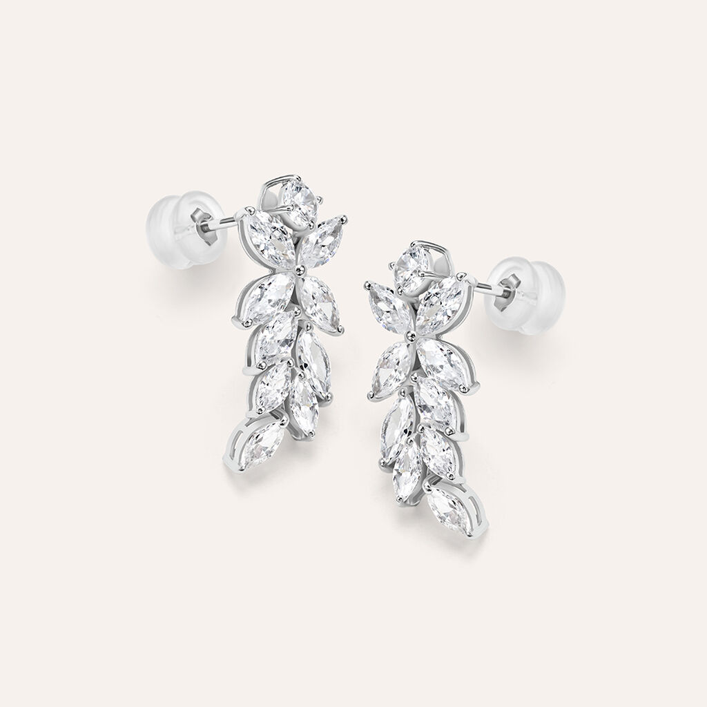 Orecchini Pendenti Claire Oro Bianco Cubic Zirconia