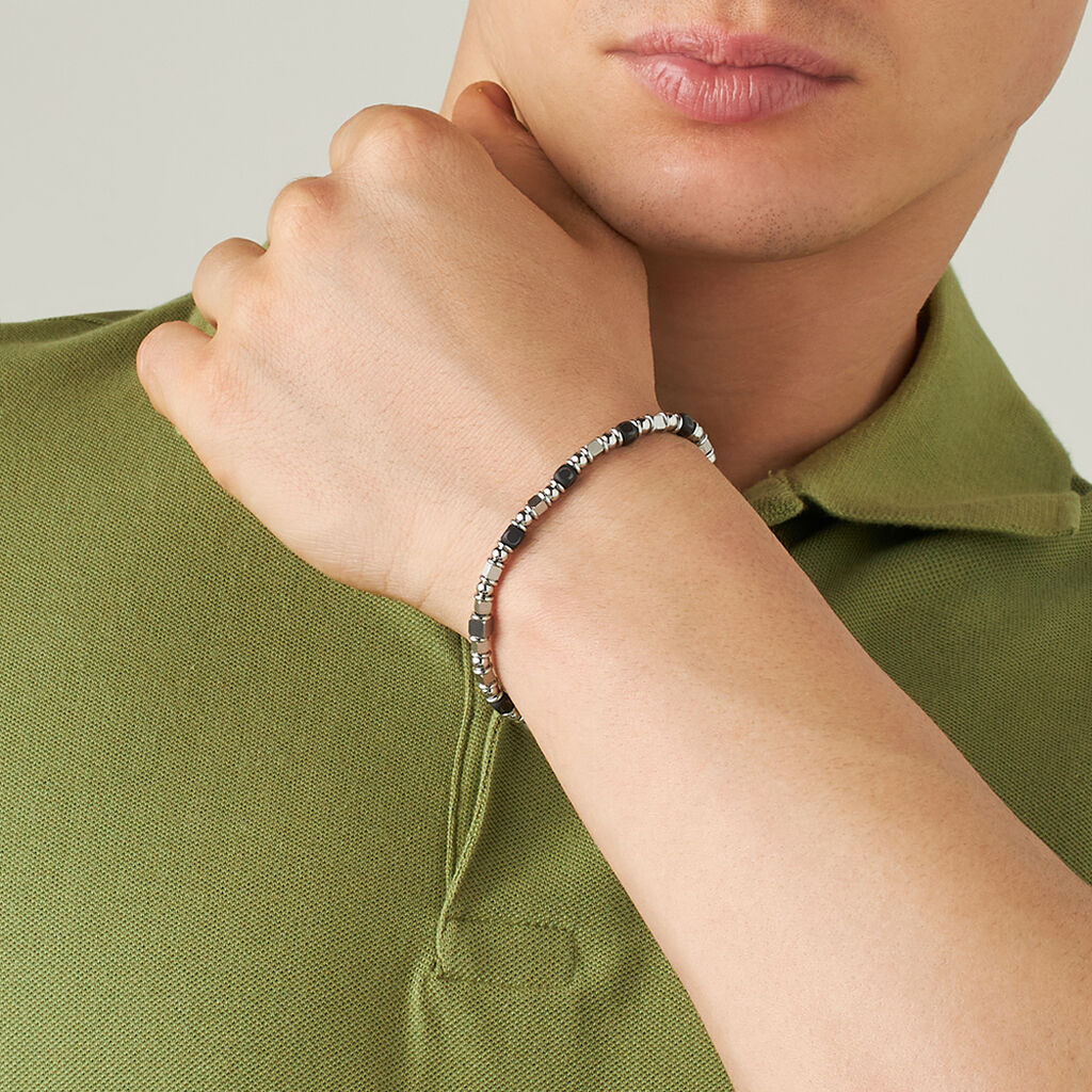 Bracciale Man Code Acciaio Ematite - Bracciali Uomo | Stroili