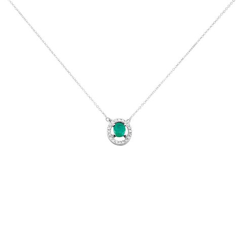 Collana Punto Luce Elizabeth Crown Oro Bianco Smeraldo Diamante - Collane Punto Luce Donna | Stroili