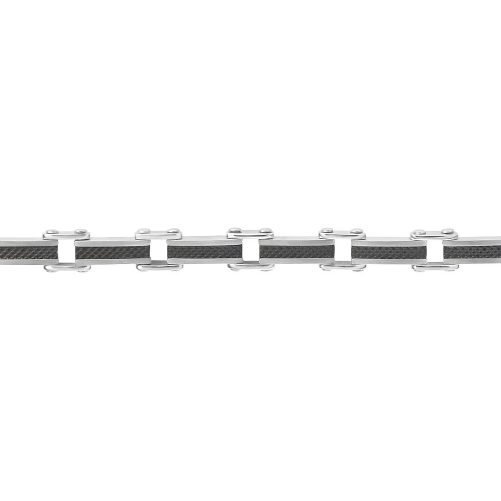 Bracciale Man Code Acciaio Bicolore Bianco / Nero Cristallo - Bracciali Uomo | Stroili