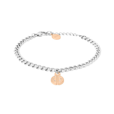 Bracciale Lady Chic Acciaio Bicolore Bianco / Rosa Cristallo - Bracciali con Incisione Donna | Stroili