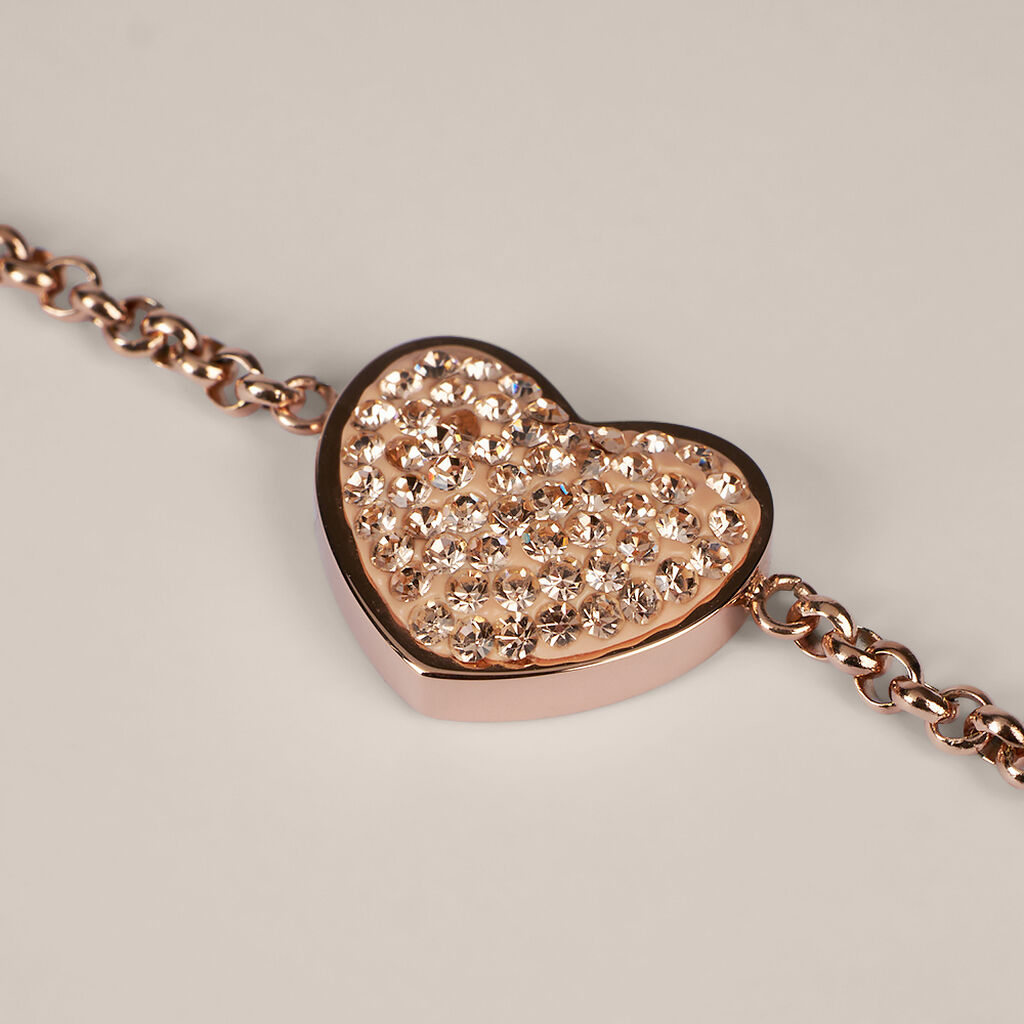 Bracciale Aura Acciaio Rosa Cristallo