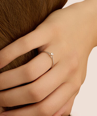 Anello Solitario Grace Oro Bianco Diamante