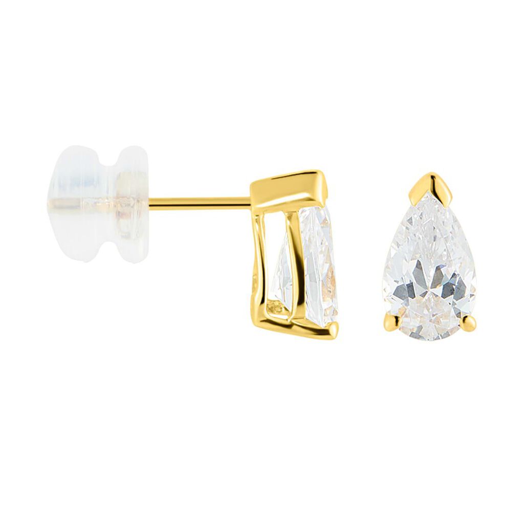 Orecchini Lobo Punto Luce Claire Oro Giallo Cubic Zirconia