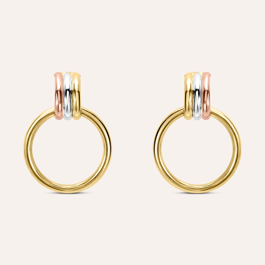 Orecchini Pendenti Gold Essence Oro Tricolore