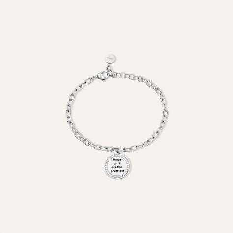 Bracciale Lady Message Acciaio Happiness e Cristalli - Bracciali Donna | Stroili