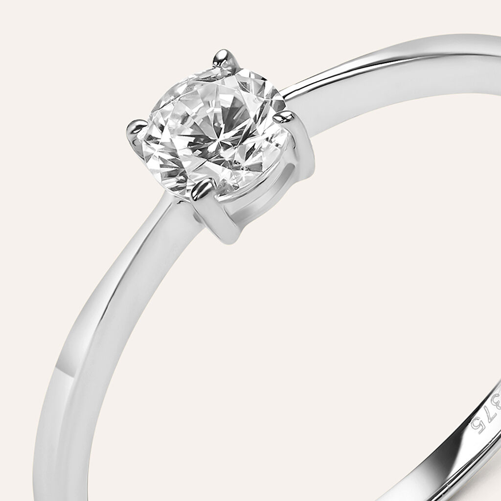 Anello Solitario Claire Oro Bianco Cubic Zirconia