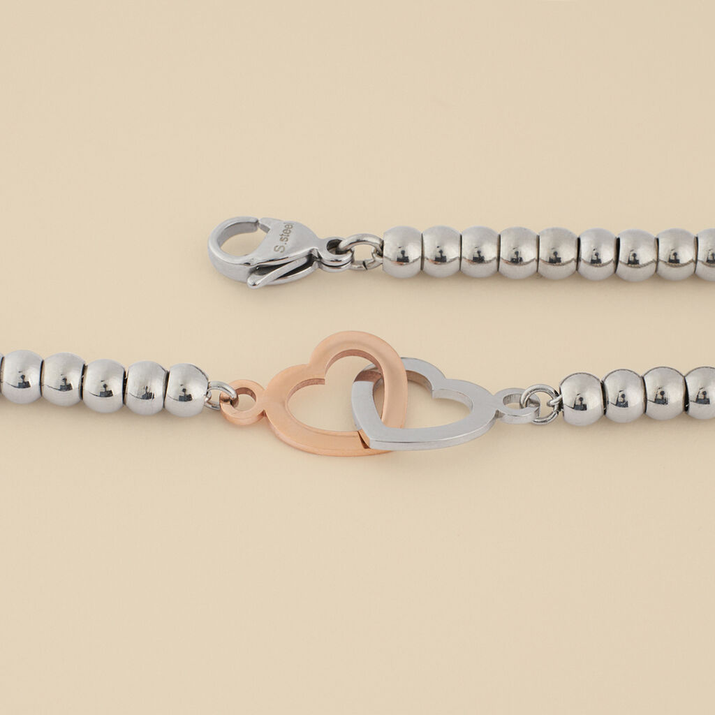 Bracciale Sunrise Acciaio Bicolore Bianco / Rosa