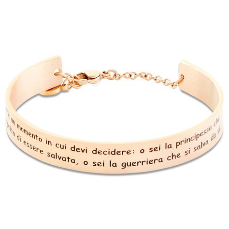 Bangle Lady Message Acciaio Rosa Cristallo - Bracciali Rigidi Donna | Stroili