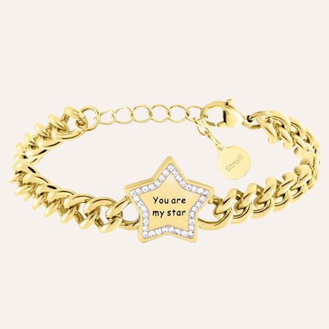 Bracciale Lady Message Acciaio Dorato Spirituality e Cristalli - Bracciali Donna | Stroili