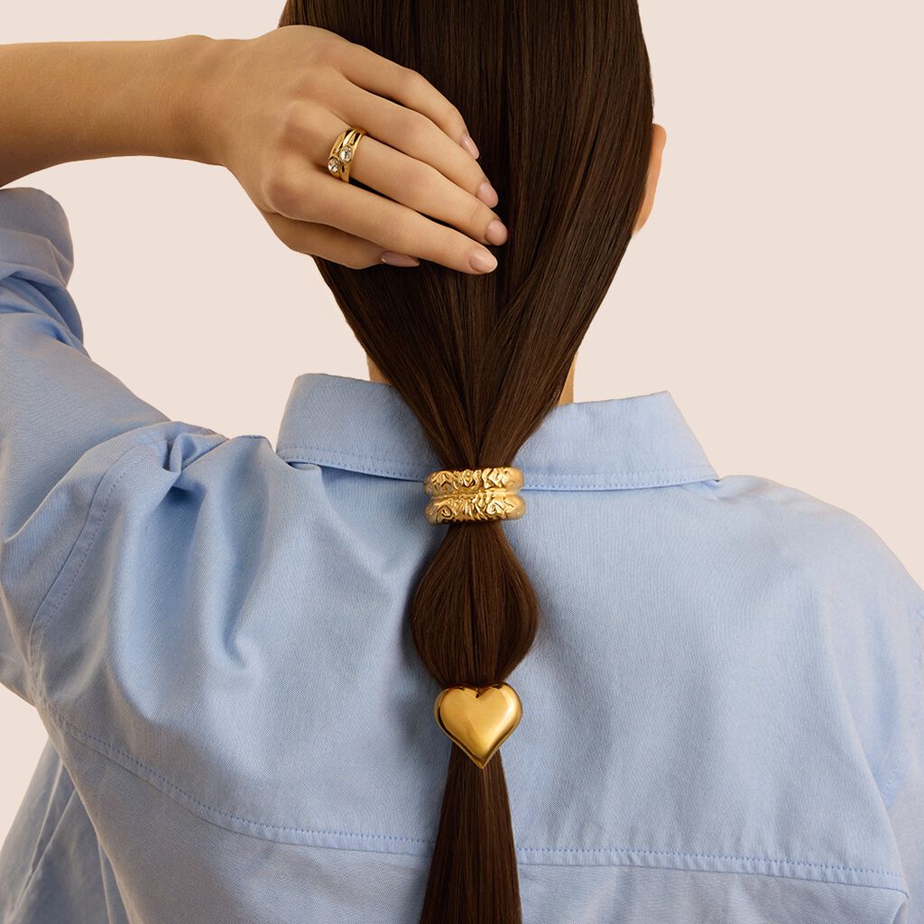 Elastico per Capelli Radiance Acciaio Dorato