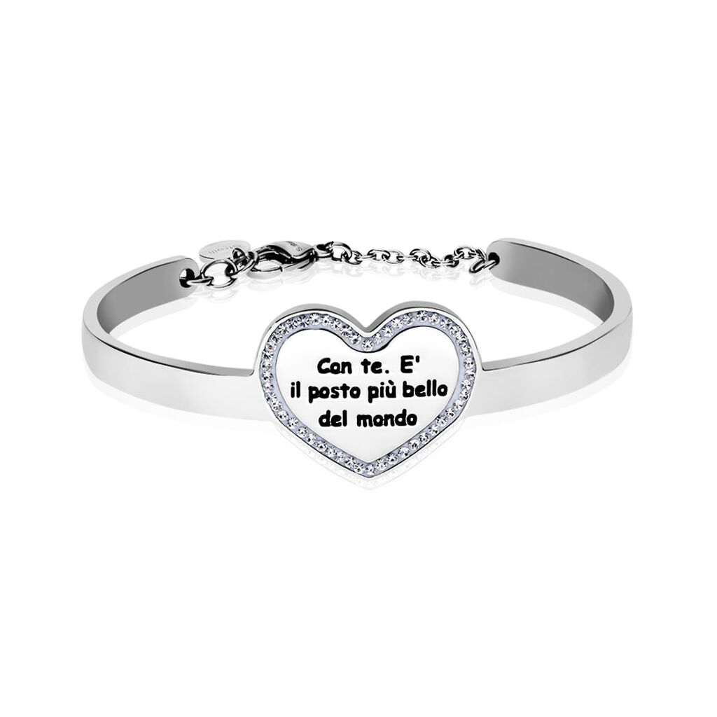 Bangle Lady Message Acciaio Cristallo - Bracciali Rigidi Donna | Stroili