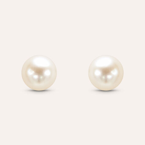 Orecchini Lobo Gabrielle Oro Bianco Perla Akoya - Orecchini a Lobo Donna | Stroili