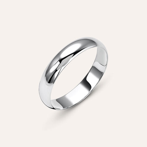 Fede Mantovana Leggera 4 mm Oro Bianco - Anelli con Incisione Unisex | Stroili