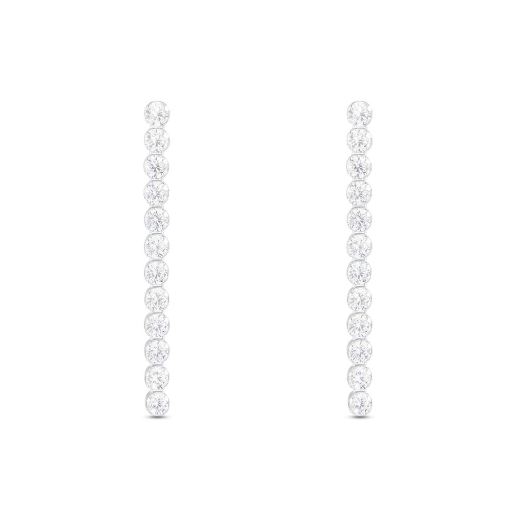 Orecchini Pendenti Tennis Claire Oro Bianco Cubic Zirconia