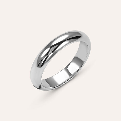 Fede Classica Leggera 4 mm Oro Bianco - Anelli con Incisione Unisex | Stroili