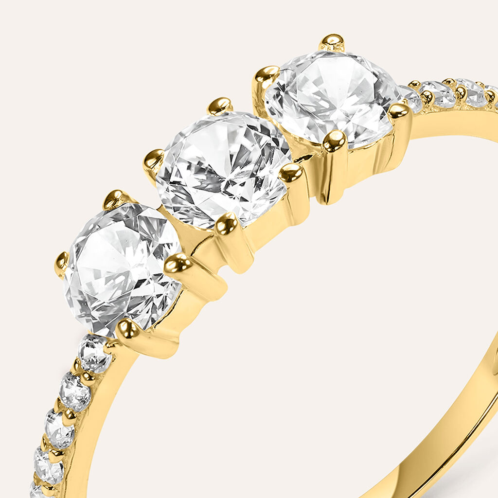 Anello Trilogy Claire Oro Giallo Cubic Zirconia - Anelli con Pietre Donna | Stroili